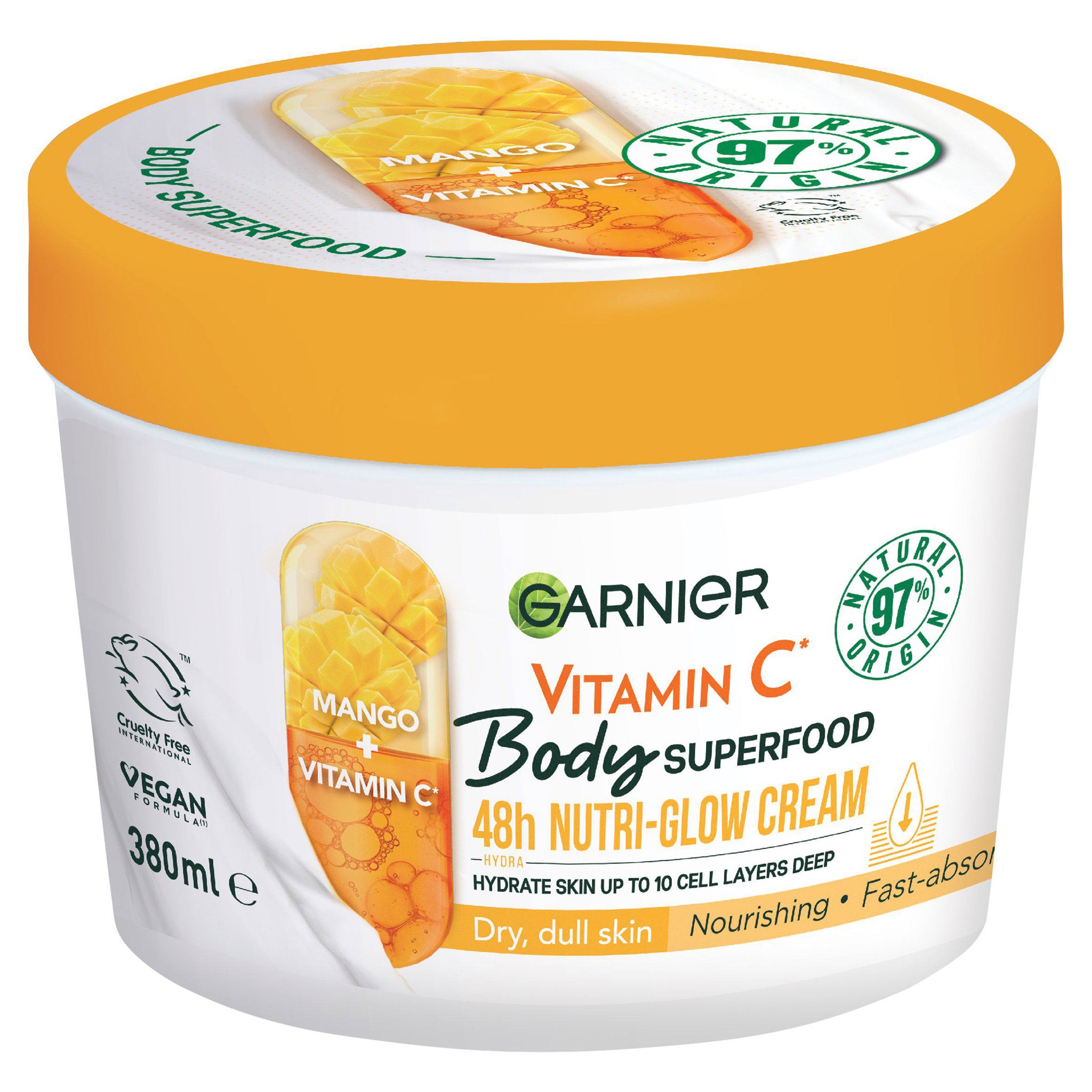 Picture of Garnier Body Superfood Nutri Glow Body Cream Vitamin C & Mango 380ml