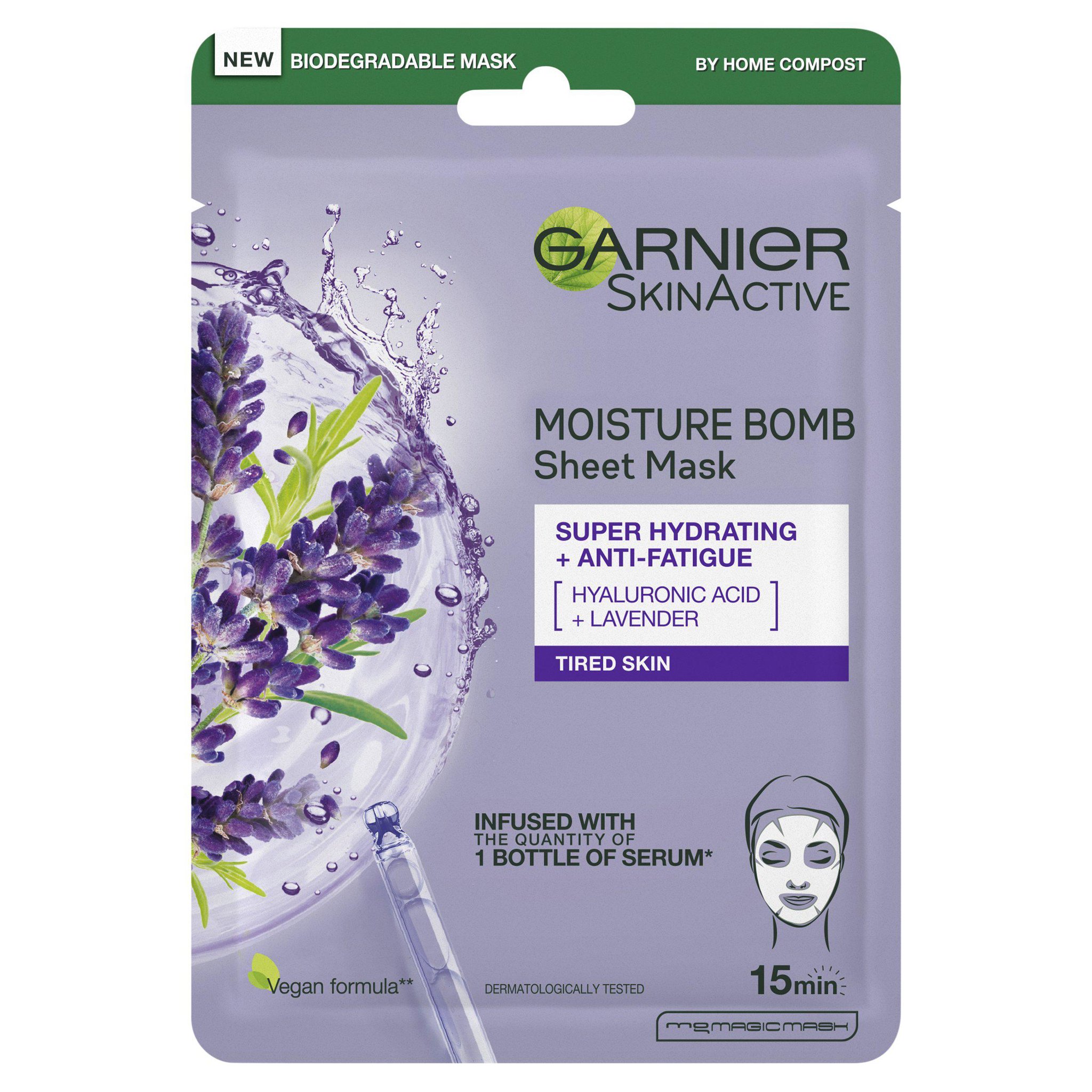 Picture of Garnier Moisture Bomb Lavender Revitalising Face Sheet Mask 28g