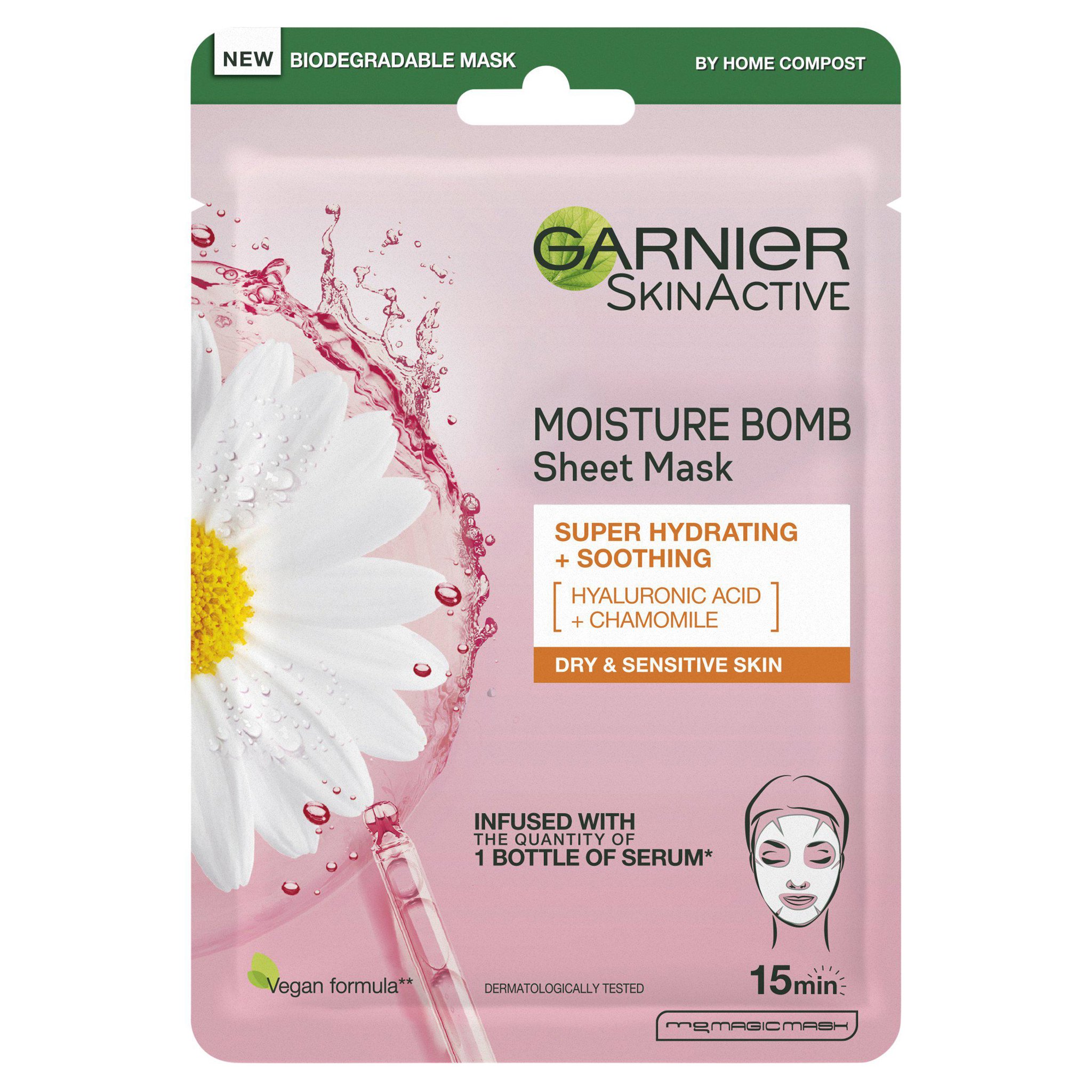 Picture of Garnier Moisture Bomb Camomile Hydrating Face Sheet Mask 32g
