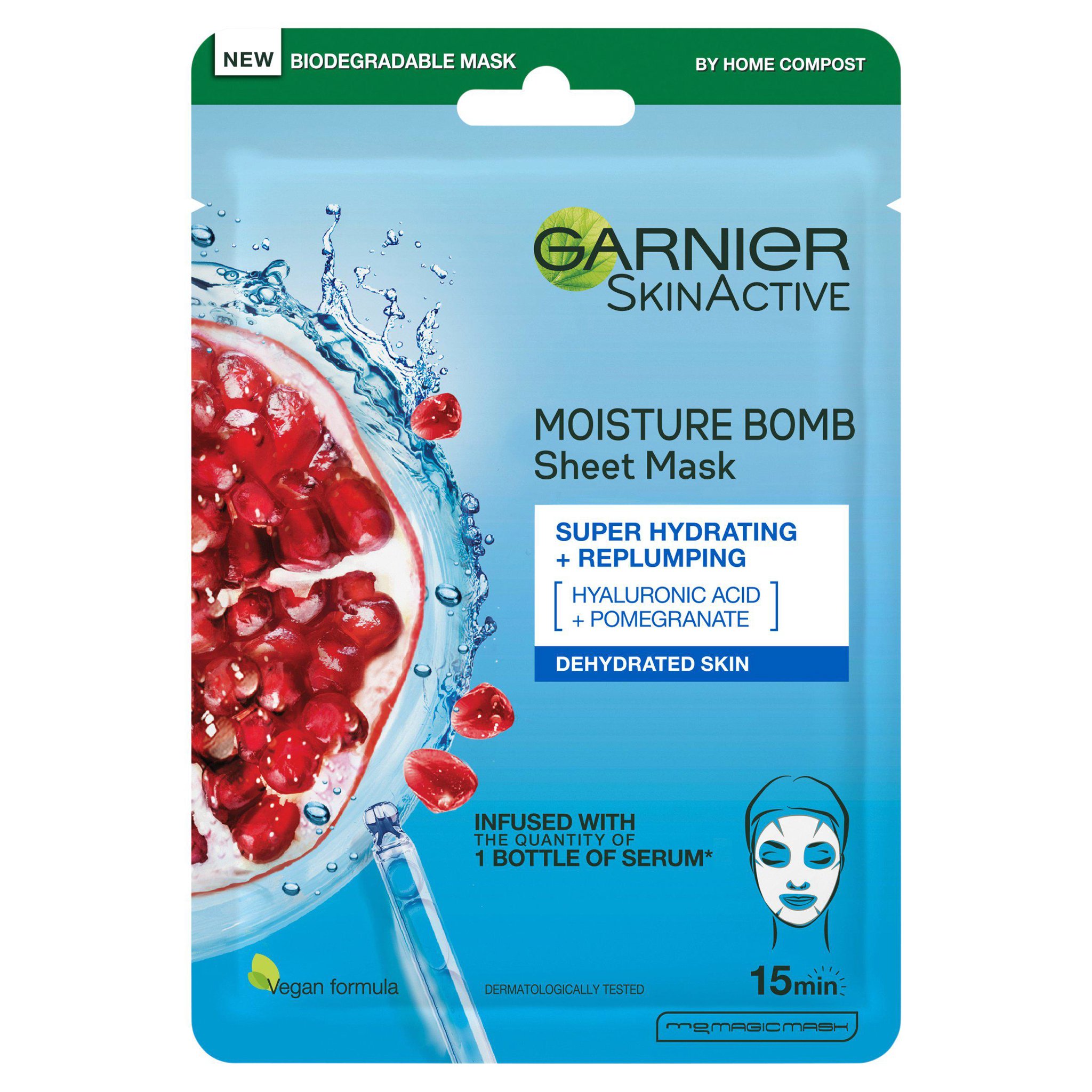Picture of Garnier Moisture Bomb Pomegranate Hydrating Face Sheet Mask 32g