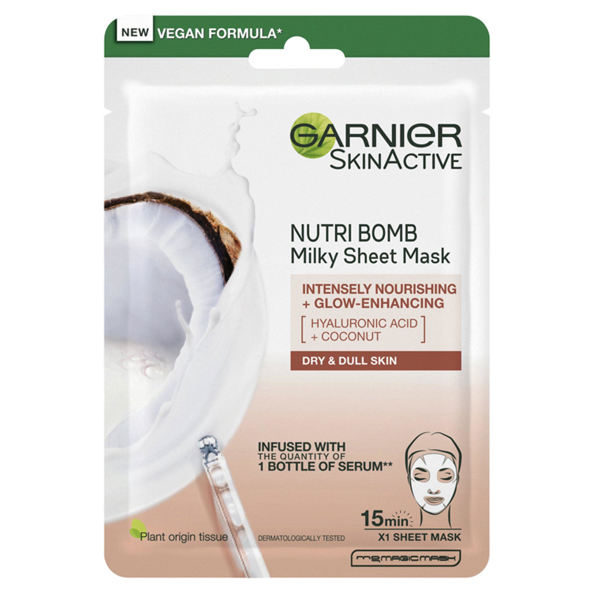Picture of Garnier Nutri Bomb Milky Face Sheet Mask Coconut & Hyaluronic Acid 28g