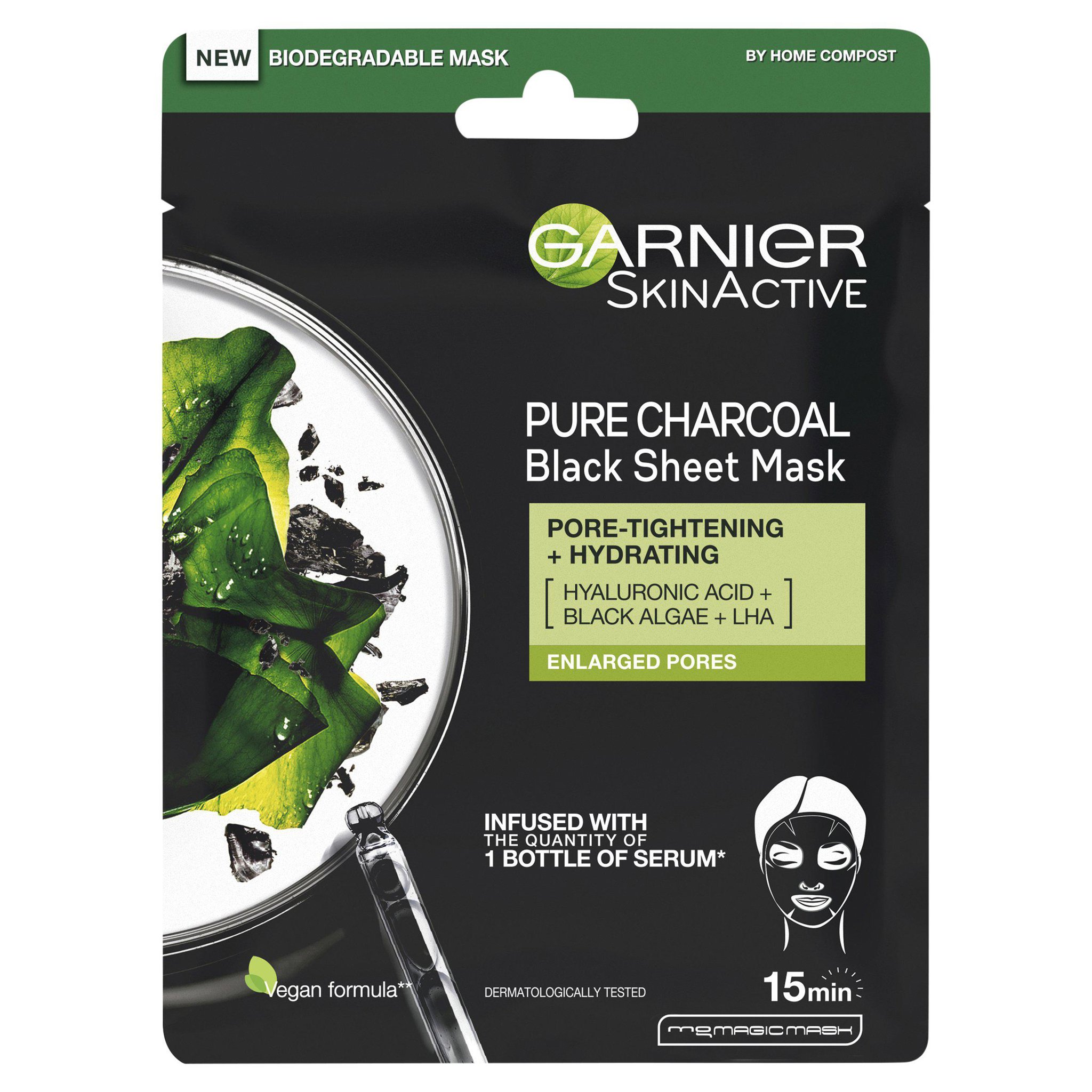 Picture of Garnier Charcoal & Algae, Purifying & Hydrating Face Sheet Mask 28g