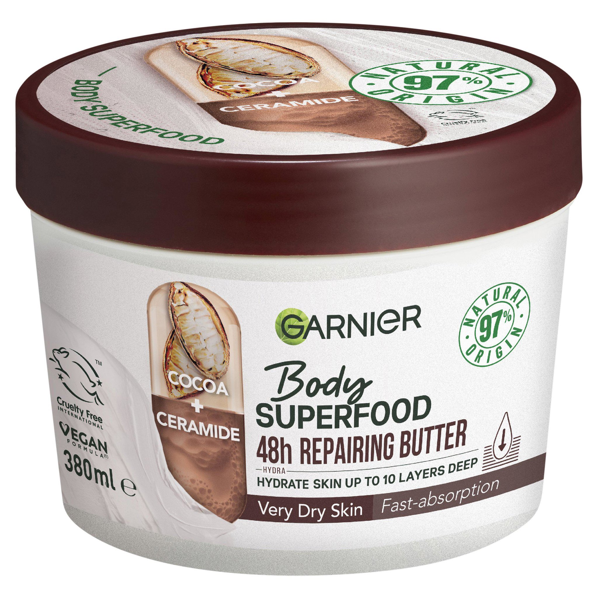 Picture of Garnier Body Superfood, Repairing Body Butter, Cocoa & Ceramide, 380ml