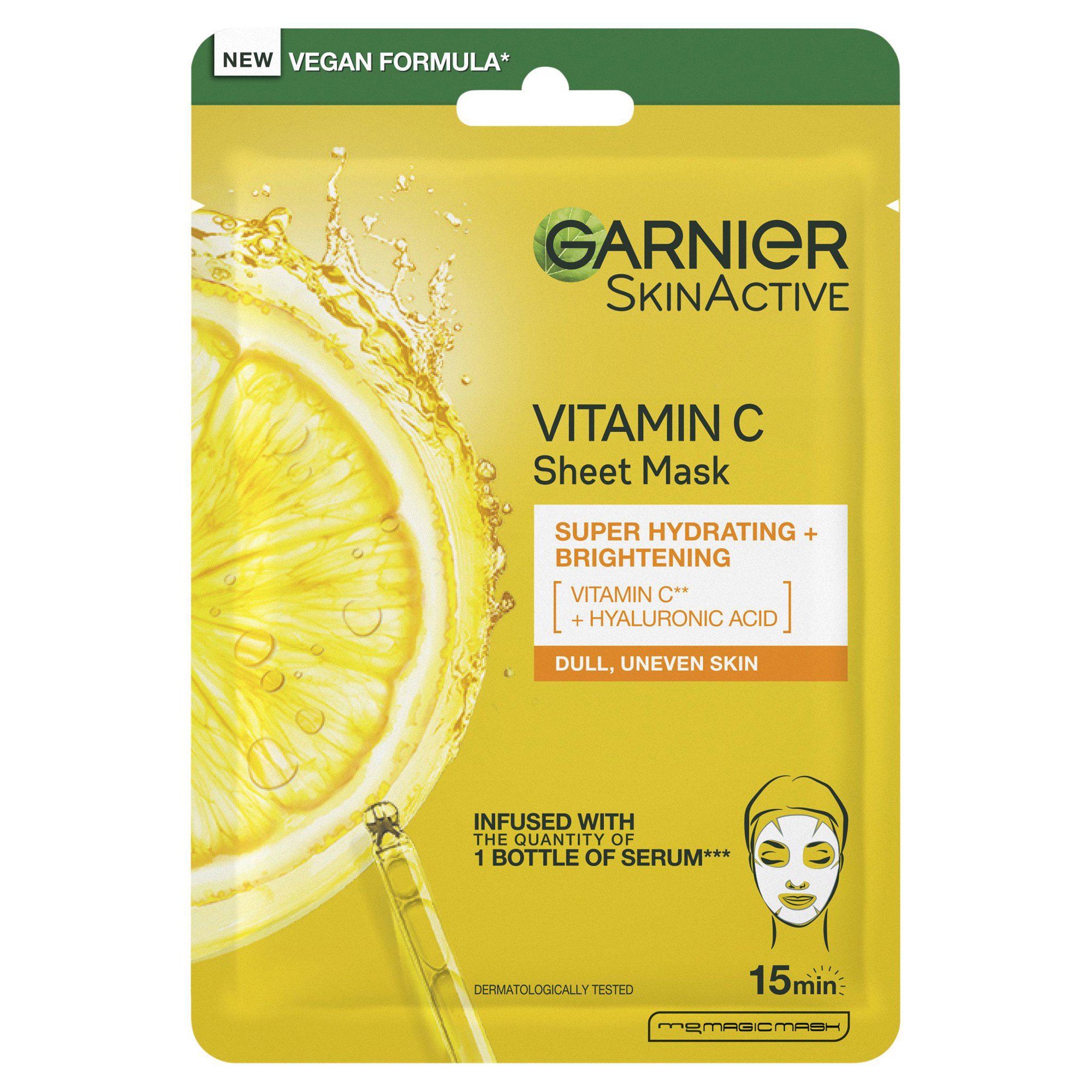 Picture of Garnier Brightening & Super Hydrating Vitamin C Sheet Mask 28g