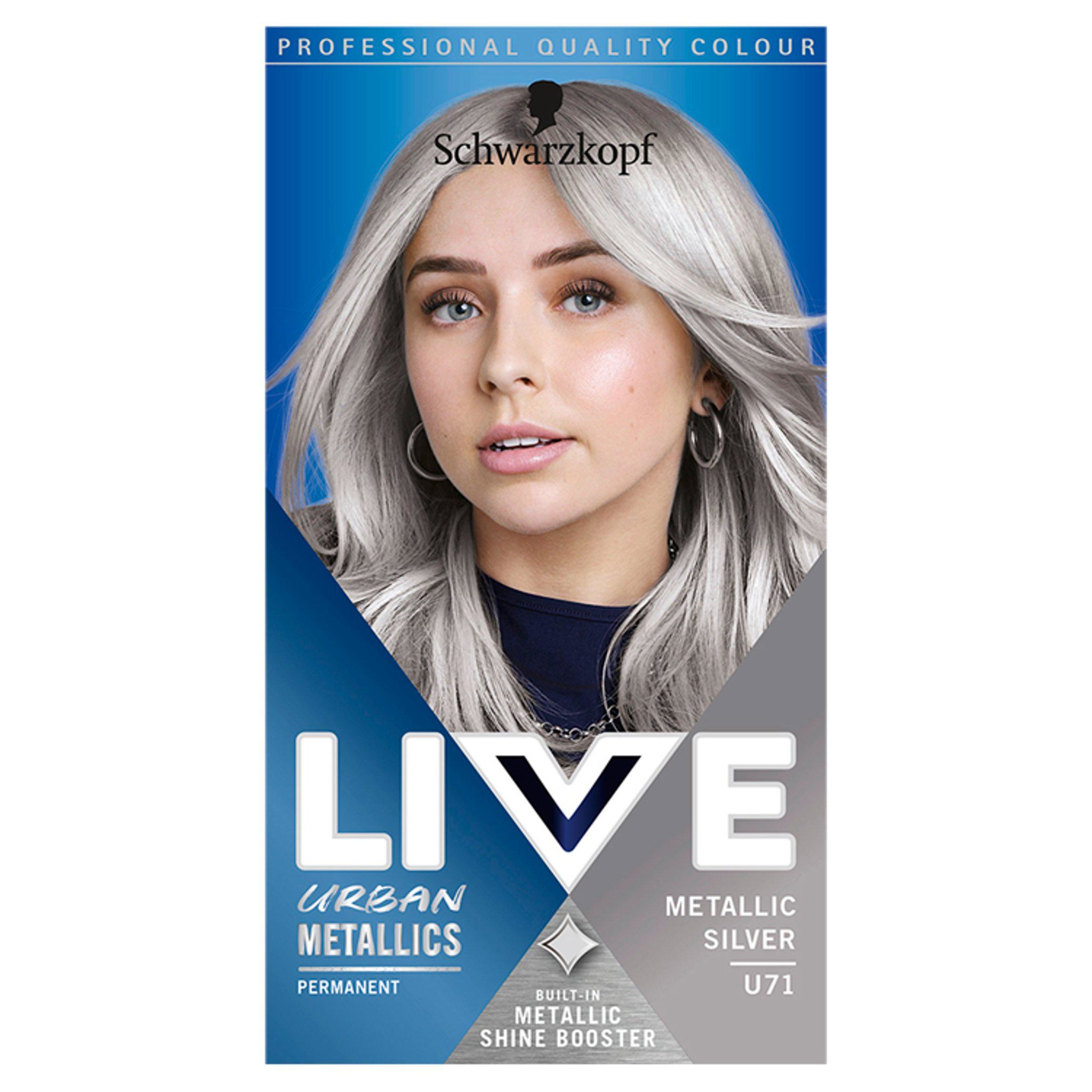 Picture of Schwarzkopf LIVE U71 Metallic Silver Permanent Hair Dye