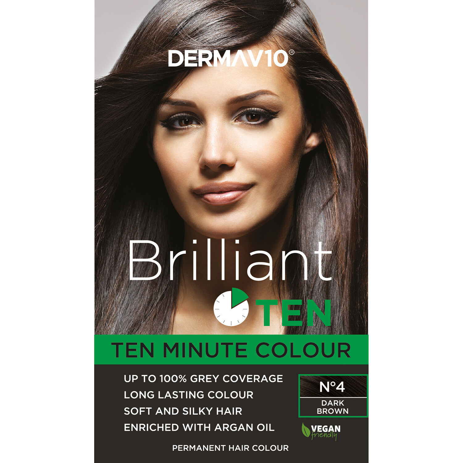 Picture of Derma V10 Brilliant Ten Permanent Hair Colour Dark Brown No 4