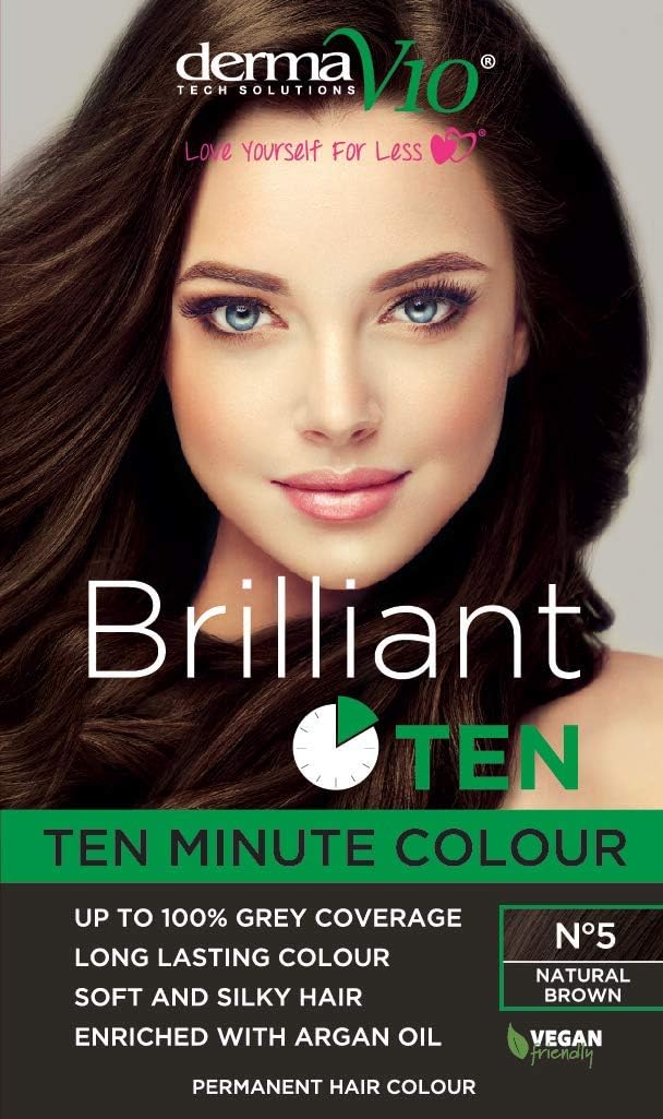 Picture of Derma V10 Brilliant Ten Permanent Hair Colour Natural Brown No 5