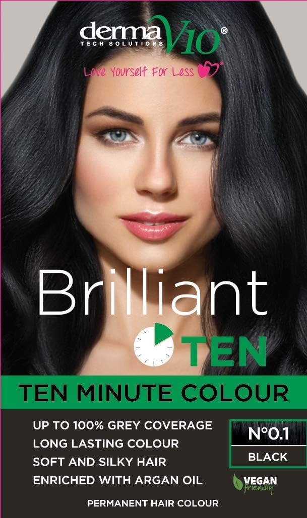 Picture of Derma V10 Brilliant Ten Permanent Hair Colour Black No 01