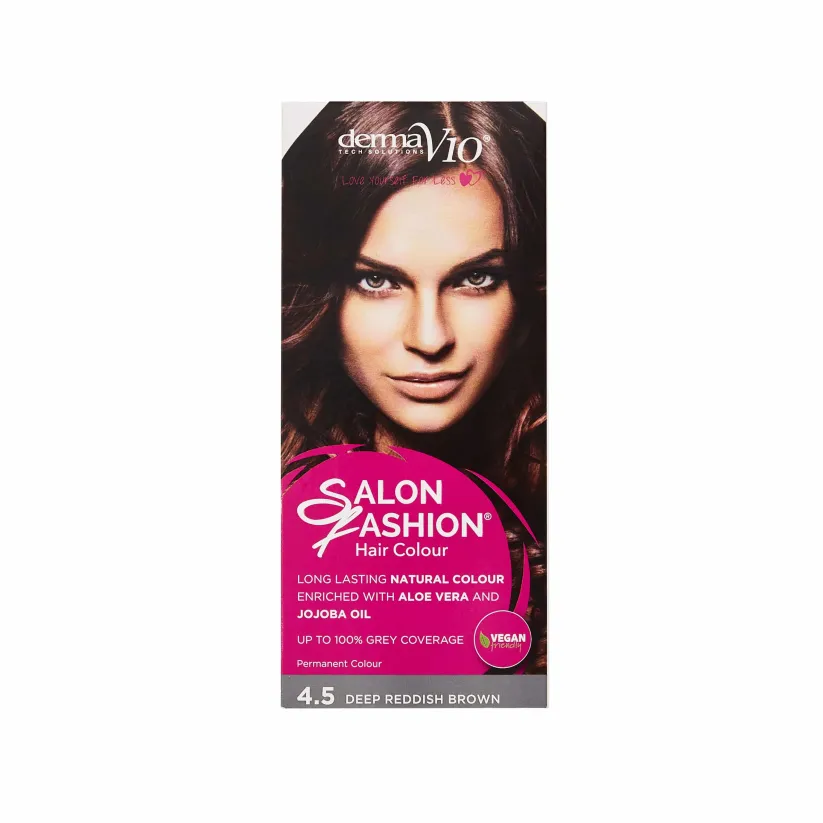 Picture of Derma V10 Salon Fashion Permanent Hair Colour Deep Reddish Brown 4.5