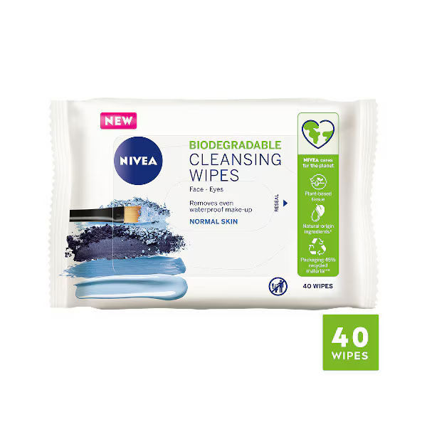 Picture of Nivea Biodegradable Gentle Cleansing Wipes Normal Skin 40s