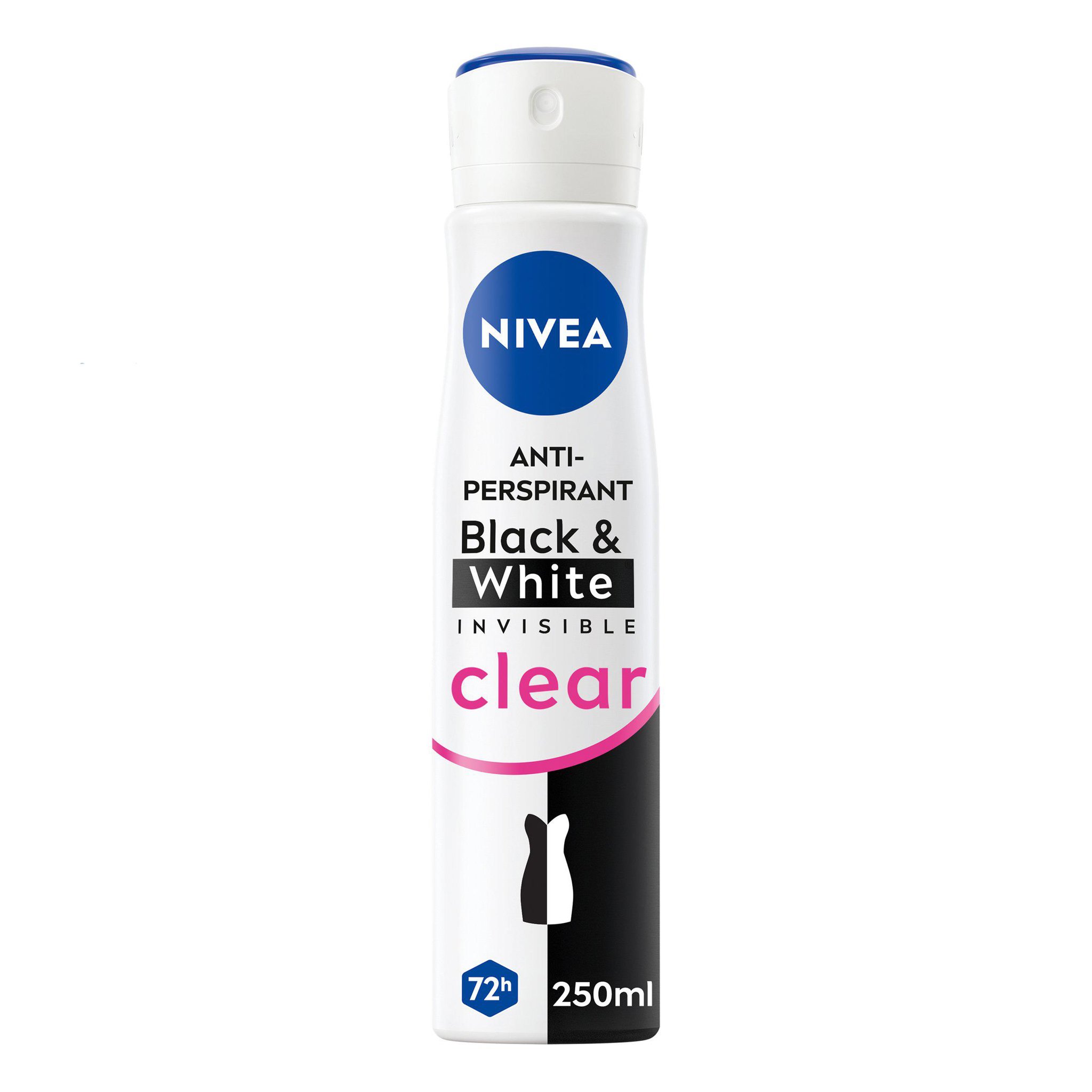 Picture of Nivea Black & White Clear Anti Perspirant Deodorant Spray 250ml