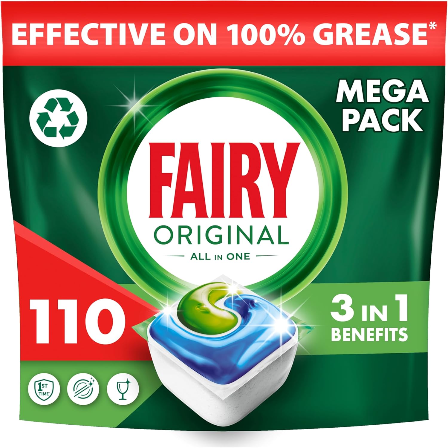Picture of Fairy All in One Dishwasher Tablets 110pk