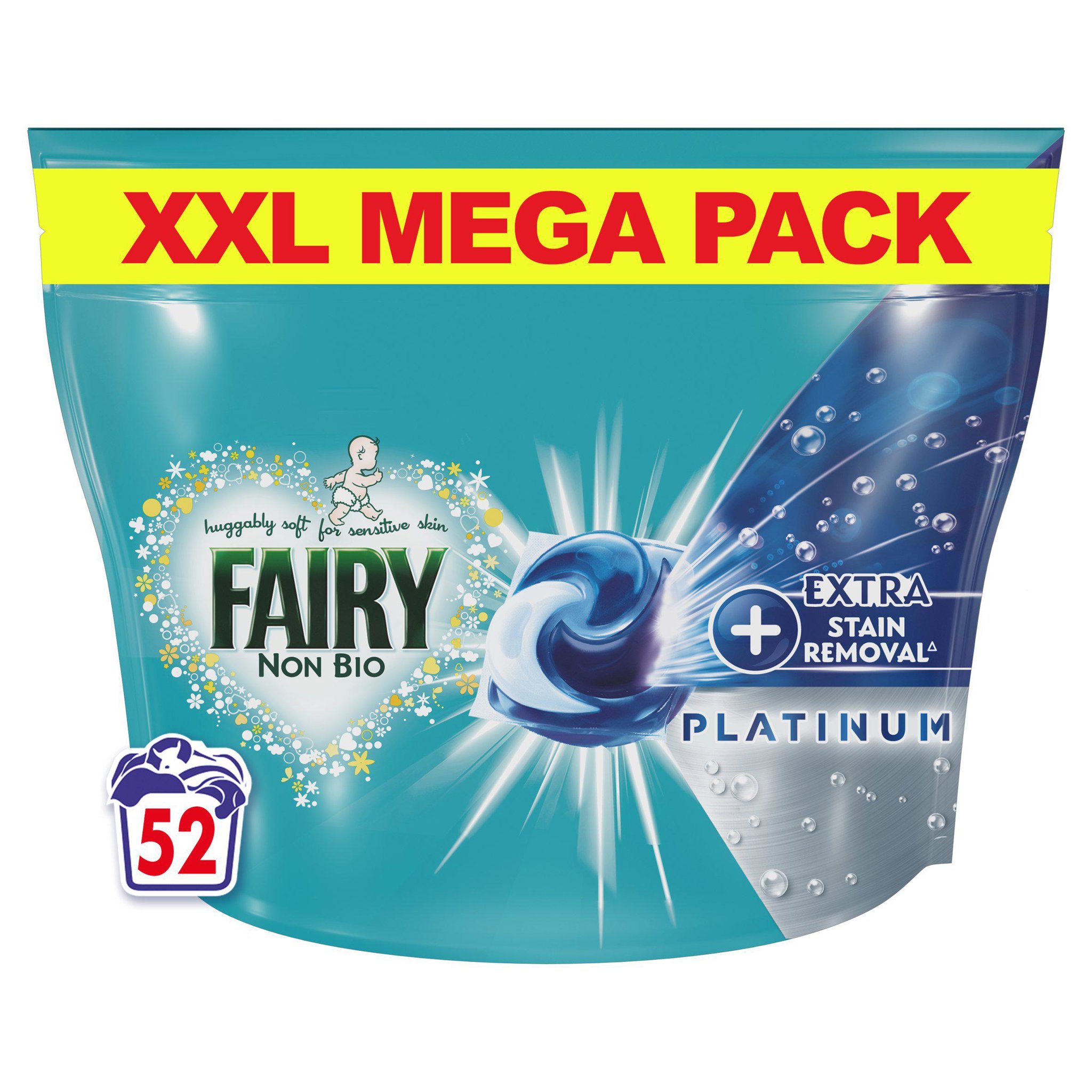 Picture of Fairy Non Bio Platinum PODS, Extra Stain Removal, 52 Washes