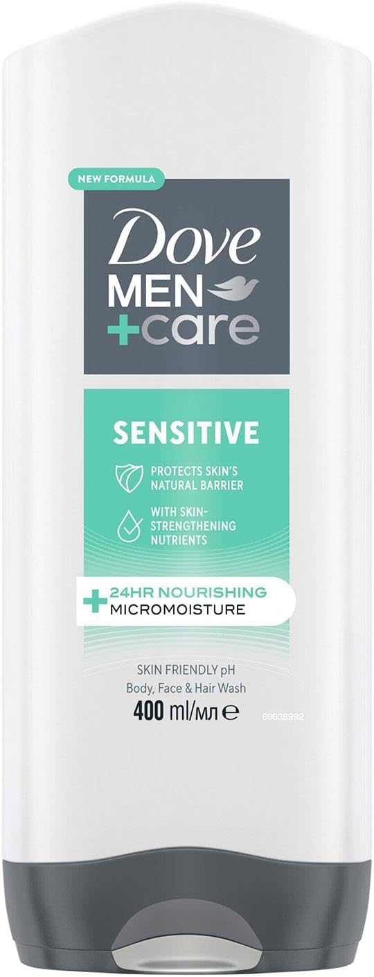 Picture of Dove Men+Care Sensitive Body, Face & Hair Wash 400ml