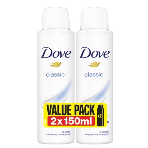 Picture of Dove Women Classic Twin Antiperspirant Deodorant 2x150ml