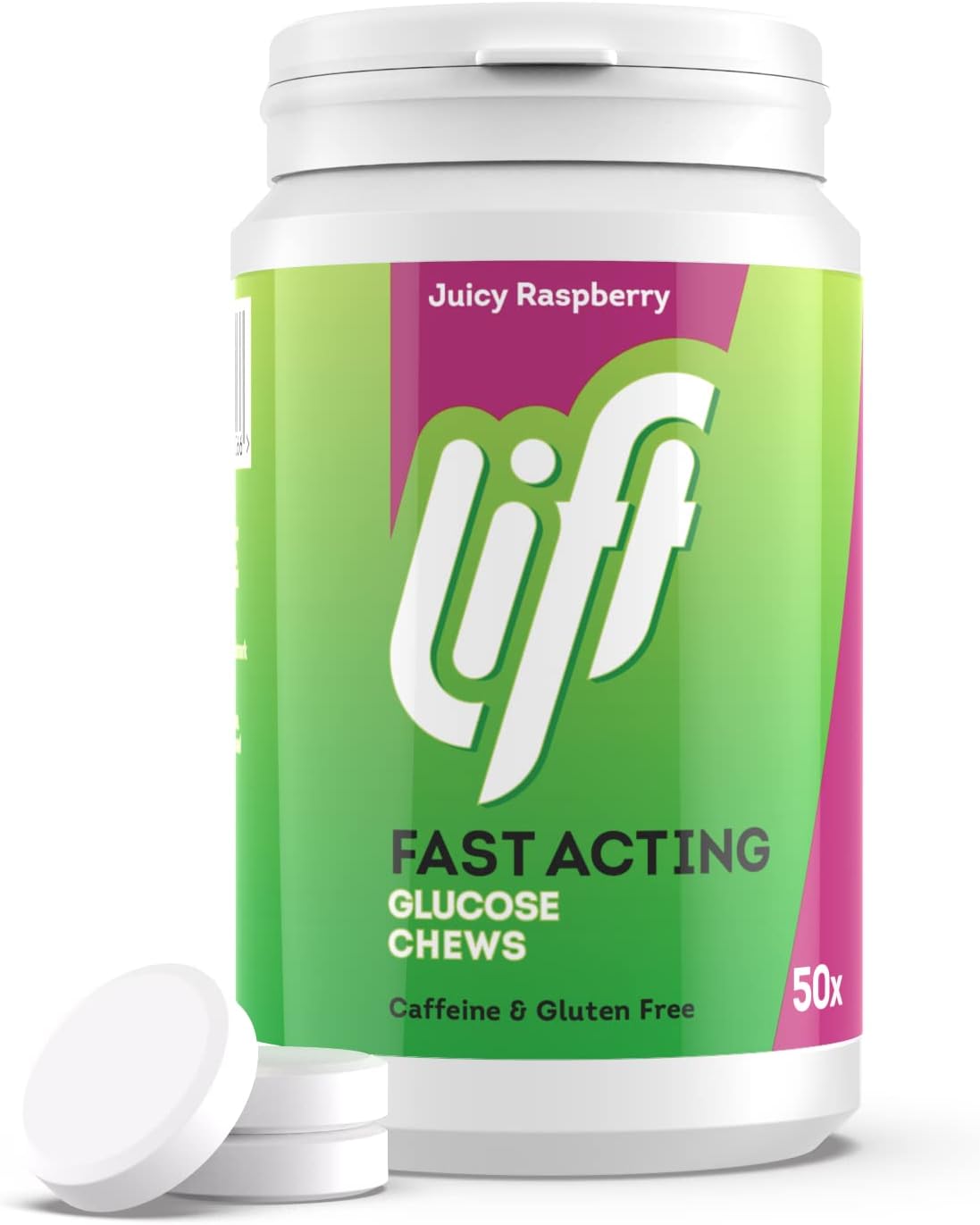 Picture of Lift Fast Acting Glucose Chewable Energy Tablets Raspberry 50 Tablets