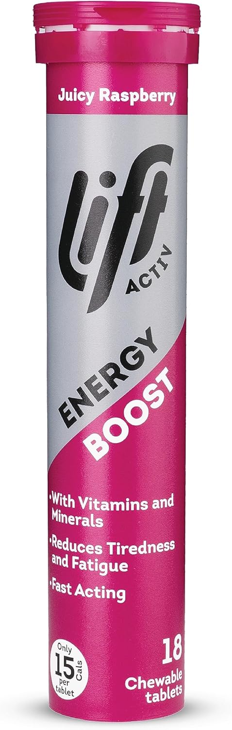 Picture of Lift Activ Energy Boost Chewable Tablets Raspberry 18s x 6