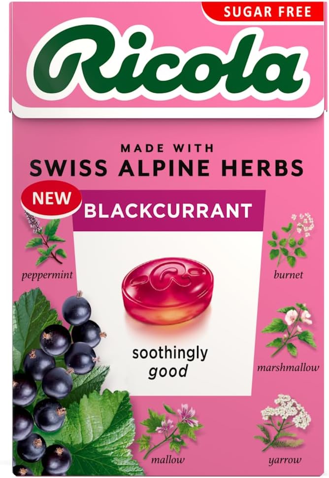 Picture of Ricola Blackcurrant Sugar Free Sweets 45g - Pack of 10