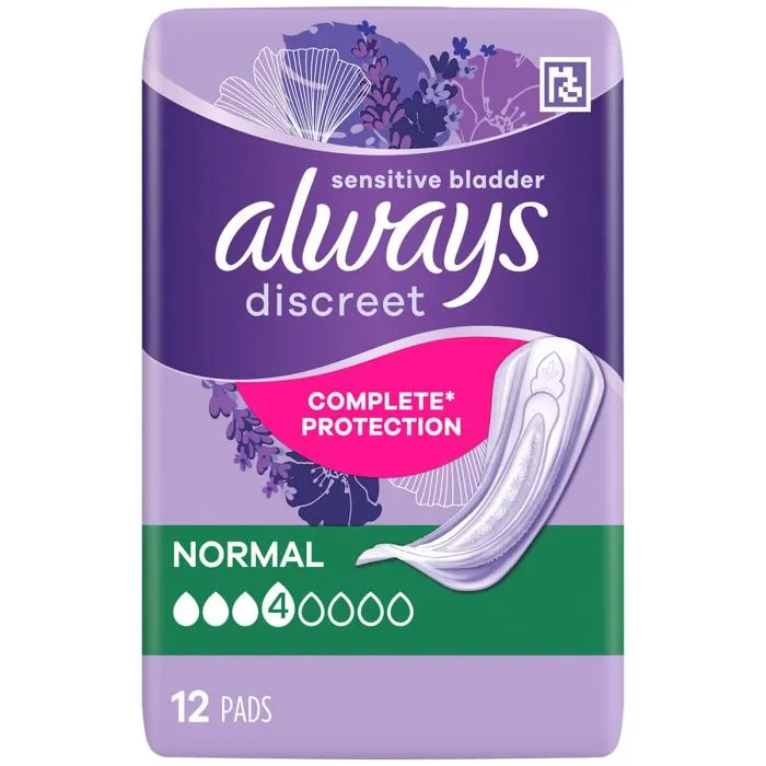 Picture of Always Discreet Incontinence Pads Medium 4 x 12 Pack