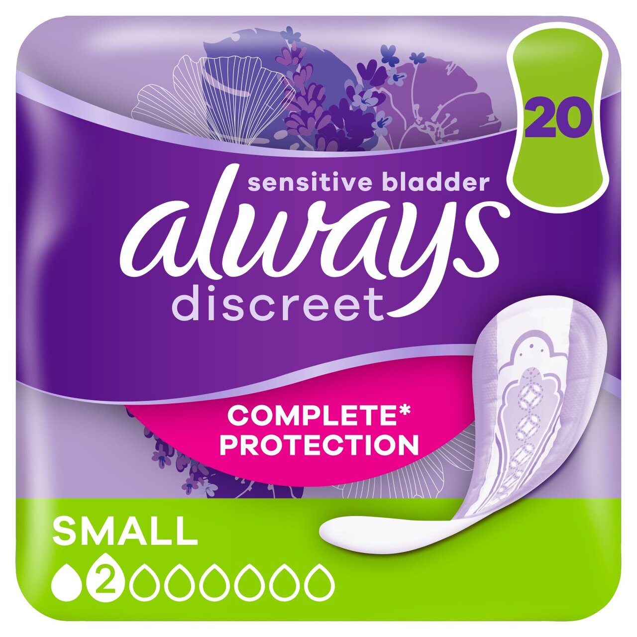 Picture of Always Discreet Incontinence Pads Small 6 x 20 Pack